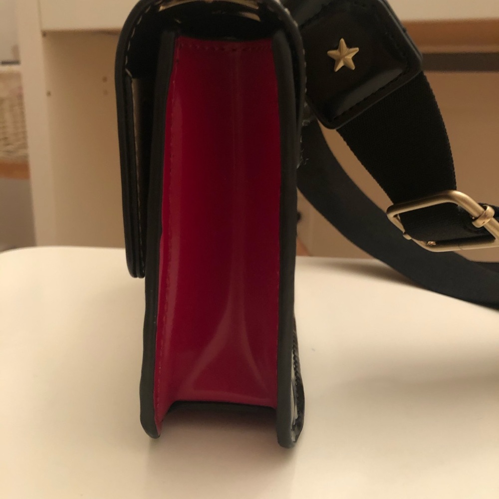 Zara Mini Crossbody Bag Black with Red Accent - Picture 5 of 10